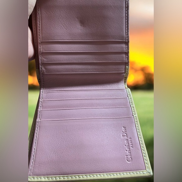 Christian Dior EUC Vintage Monogram Pink & Cream Trotter Compact Wallet - Picture 6 of 9